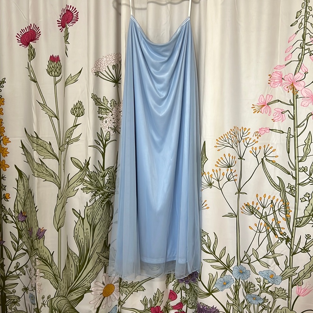 NWOT Vintage 90’s Y2K Blue Mesh Overlay Princess Skirt